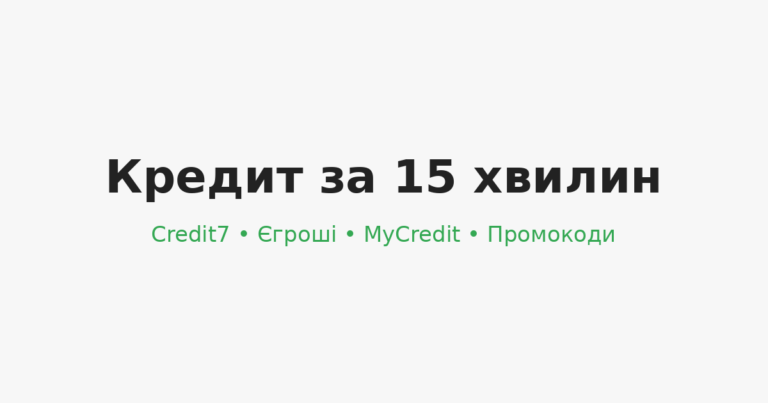Кредит за 15 хвилин — Credit7, Єгроші, MyCredit, промокоди — гайд від MoneyHub